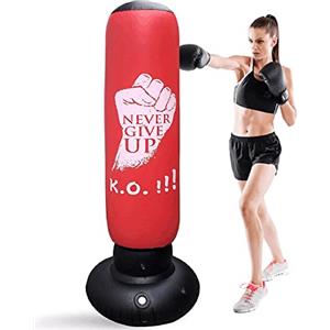 LncBoc 160 cm Gonfiabile autoportante Punching-Ball, Gonfiabile Boxe autoportante Tour Stand Fitness Target Bag per Bambini Adulti Alleviare Body Building Pressione