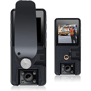 VCHICS Mini fotocamera per il corpo, A39 1080P Visione notturna a infrarossi Mini videocamera Full HD Dash Cam Piccola videocamera 180 gradi Wide Angle Police Bodycam per le forze dell'ordine, consegna ( Siz