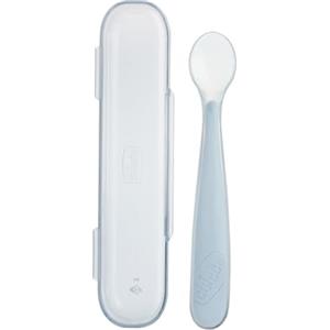 CHICCO Cucchiaio in Silicone Morbido con Custodia - Ideale per Svezzamento 6 Mesi