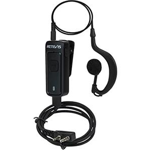 Retevis Noise Cancelling 2 Pin, Auricolare Walkie Talkie, Compatibile RT668 RT617 RT622 RT24 RT27, Baofeng UV5R, HYT, Kenwood ecc, Auricolare Radio Bidirezionale a Forma di G (1 Pz)