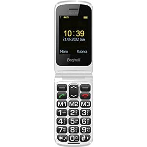 Beghelli - Telefono Salvalavita SLV18 per Anziani, Conchiglia gsm con Tasto SOS, Grandi Tasti, Display 2.4, Chiamata Rapida, Leggero, Multifunzione, Servizio 24/24, Fotocamera