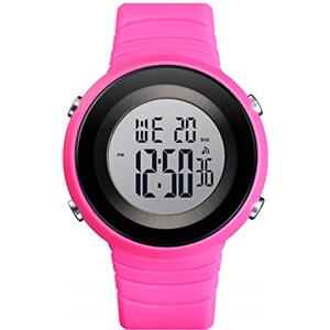 TONSHEN Unisex Outdoor Sportivo Orologi da Polso 50M Impermeabile LED Elettronico Multifunzione Digitale Plastica Orologio Uomo e Donna (Rosso)