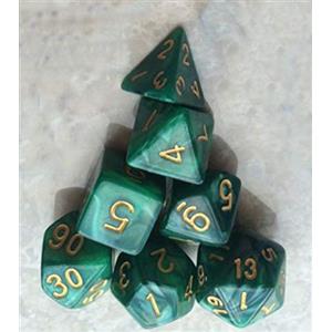 BOBOZHONG Dadi Poliedrici,7 pcs Poliedrici Dadi da Gioco,Layered Polyhedral D&D Dice, per Dungeons and Dragons DND RPG Giochi da tavolo MTG (Verde)