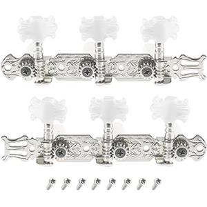 Be In Your Mind 1 set di pioli per accordatura per chitarra classica, chiavi di accordatura per chitarra classica, con viti di montaggio, accordatori in metallo, argento, 12,2 x 4,2 x 4 cm