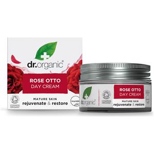 Dr. Organic Rose Otto Crema Viso Giorno 50 ml - Idratante e Ringiovanente con Olio Essenziale di Rose Biologico