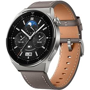 HUAWEI WATCH GT 3 Pro 46 mm Smartwatch Orologio Uomo, Quadrante in Vetro Zaffiro, Monitoraggio della Salute 24h, SpO2, Durata Batteria fino a 14 Giorni, 5ATM, GPS, Versione italiana, Pelle Grigio