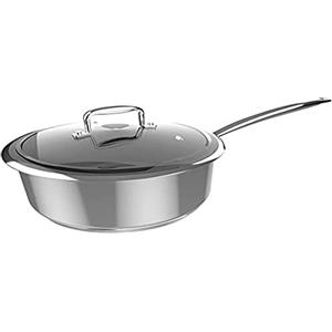 Cecotec Pentola Polka Classy 16 Pot Steel, diametro 16 cm, capacità 1,3 l, acciaio inox 18/10, rivestimento antiaderente, manico rivettato, coperchio in vetro, adatto a tutti i tipi di cucine