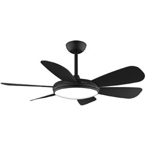 Cecotec - Ventilatori da Soffitto EnergySilence Aero 5200 Black Pro - 36 W, Diametro 132 cm, Luce a LED, Telecomando, Timer Fino a 8 Ore, 6 Velocità, 6 Pale, Estate/Inverno