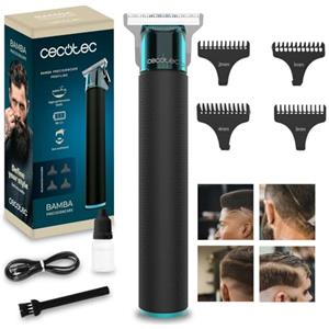 Cecotec Tagliacapelli e Profilatore Professionale PrecisionCare Profiling, Lama Affilata ad Alto Rendimento, 4 Pettini Guida da 1-4 mm, Capelli e Barba, Autonomia 90 min, Design Ergonomico, Nero