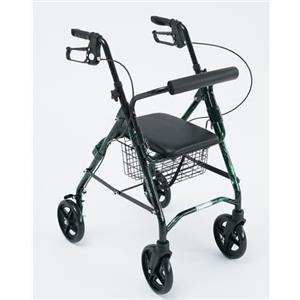 Generico Rollator ROLLY SLIM WIMED Art. 15605600 per ambienti ridotti e passaggi stretti Larghezza totale 50 Cm. Colore Nero/Verde, Portata max 136 kg