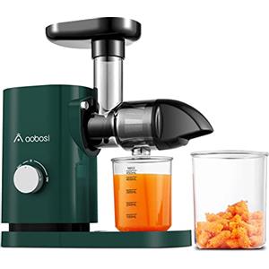 AAOBOSI Aobosi Estrattore Frutta e Verdura, Estrattore di Succo a Freddo con Motore Silenzioso e Funzione Inversa, senza BPA & Facile da Pulire & Spazzola（150 Watt/Verde）