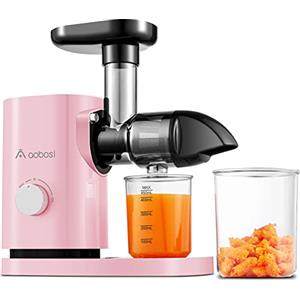 AAOBOSI Aobosi Estrattore Frutta e Verdura, Estrattore di Succo a Freddo con Motore Silenzioso e Funzione Inversa, senza BPA & Facile da Pulire & Spazzola（150 Watt/Rosa）