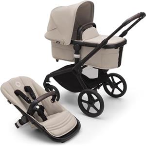 Bugaboo Fox 5, Passeggino Multi-Terreno 2 in 1 per Bambini, Chiusura Facile, Navicella Spaziosa, Seduta da Bambino Estensibile, Manovrabile con 1 Sola Mano, Telaio Nero e Cappottina Desert Taupe