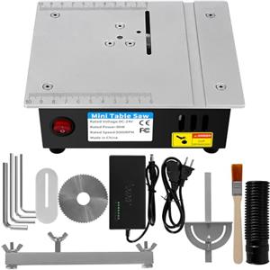 EagerMinds Mini sega circolare da tavolo, miniatura sega da tavolo 96W, precisione sega da tavolo con profondità di taglio regolabile 14MM per il fai da te lavorazione del legno di taglio