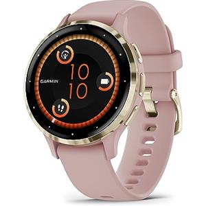 Garmin Venu 3S, Smartwatch AMOLED 1,2, Cassa 41mm, Microfono e Speaker, Musica, Pay, +30 App sport, GPS, Cardio, SpO2, Autonomia 10 giorni (Dust Rose & Soft Gold)