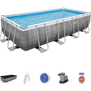 Bestway 56998-3 Set Piscina Fuori Terra Power Steel Rettangolare da 549x274x122 cm