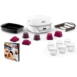 TEFAL KD812110 Cake Factory Delices Silver Appareil a gateau, 5 programmes auto + mode manuel, Accessoires, Application dediee