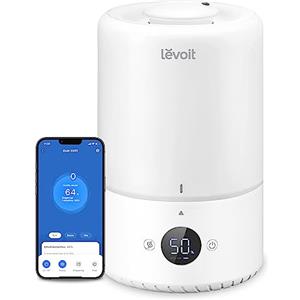 LEVOIT Umidificatore Ambiente Smart Top-Fill Dual 200S, 3L, Umidificatore Ultrasuoni a Nebbia Fredda per Bambini/Piante Dura da 25H, ≤28dB Silenzioso Auto Modo con Oli Essenziali, Timer