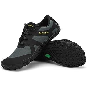 SAGUARO Barefoot Shoes Uomo Scarpe Barefoot Donna Scarpe Minimaliste Traspiranti Scarpe a Piedi Nudi Antiscivolo Scarpe Trail Running Scarpe Dita Verde Persiano EU Gr.43