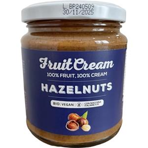 FruitCream CREMA 100% NOCCIOLE Bio Vaso 250g | Senza Zuccheri aggiunti | 100% Nocciole Italiane | Senza olio di Palma | Vegan | Senza Glutine | Crema proteica (1 x Vaso)