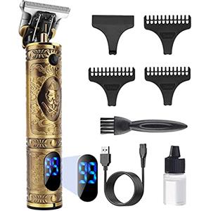 YiLFo Tagliacapelli Uomo Professionale,Trimmer 0mm,Macchinetta per Capelli,Rasoio per Capelli USB Ricaricabile Impermeabile Portatile Rasoio Elettrico Barba,Schermo LED,Adatto Adulti e Barbiere