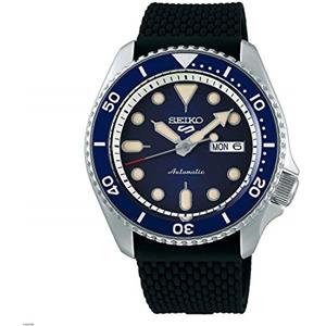 Seiko 5 Sports Suits Orologio Analogico Automatico Uomo con Cinturino in Silicone SRPD71K2, Blu, 1K2