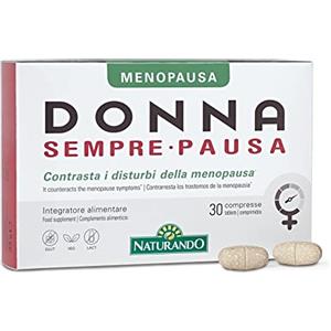 Naturando Donna Sempre Pausa Integratore Alimentare per Contrastare i Disturbi della Menopausa con Soia, Cimicifuga, Dioscorea- 30 Compresse