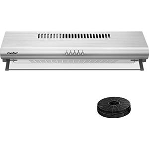 COMFEE' Cappa Aspirante 60 cm F49SS-60 Cappa A LED Sottopensile Aspiratore A Parete Cappa Aspirazione Superiore 600 mm - Argento