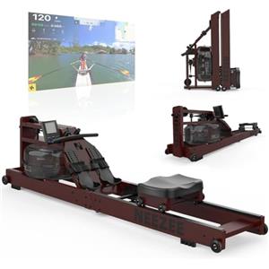 Neezee Vogatore per la casa, pieghevole, in vero legno, con poggiapiedi regolabile e resistenza all'acqua, display LCD, Compatibile con l'App Kinomap