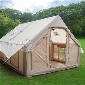 UNISTRENGH Tenda da campeggio gonfiabile per 2-6 persone, tenda da campeggio per famiglia, impermeabile, per campeggio all'aperto, glamping, tenda in tela di Oxford Yurta (400 x 300 x 210 cm)