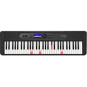 Casio Casiotone LK-S450 Tastiera con tasti luminosi, 61 tasti sensibili al tocco in stile pianoforte, 600 suoni, 200 ritmi di accompagnamento e ingresso microfono, nera