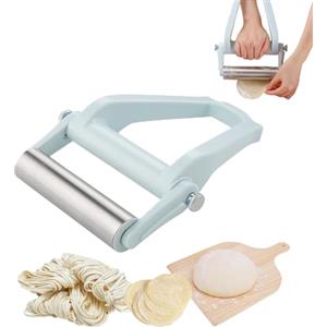 Micmetago Mattarello in acciaio inox - Mattarello per ravioli, gnocchi di ravioli, risparmio di lavoro, bastoncini di pasta da stendere, perno di rotolamento regolabile, accessori da cucina per Natale
