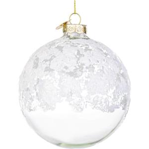 Magie di Natale Palline per albero di Natale in vetro Iced trasparente bianco per decorazioni (4 sfere da 10 cm)