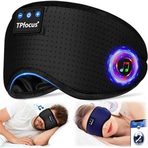 TPfocus Maschera per dormire cuffie Bluetooth 5.2 fascia, cuffie senza fili per dormire da lato, ufficio, viaggi aerei, gadget tecnologici fantastici, regali unici(ferroso)