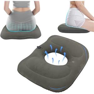 KQWVZ Cuscino Ortopedico Gonfiabile, Cuscino Emorroidi, Ciambella Antidecubito, Cuscino Ortopedico Sedile, Cuscino Per Emorroidi Donna Uomo, per Emorroidi, Infiammazioni, Uso a Casa, Auto o Ufficio