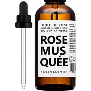 Biorganique Olio di Rosa Mosqueta/Canina BIOLOGICO - 100% Puro, Naturale, Spremuto a Freddo e Biologico - 50 ml - Trattamento Anti invecchiamento, Pelle, Cicatrici e Smagliature.