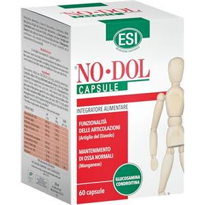 NODOL ESI - No-Dol, Integratore Alimentare a Base di Glucosamina e Condroitina, con Artiglio del Diavolo e Aloe Vera, a Sostegno delle Articolazioni e Cartilagini, Senza Glutine, 60 Capsule