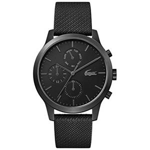 Lacoste Orologio analogico multifunzione al quarzo da uomo con cinturino in pelle Nero - 2010997