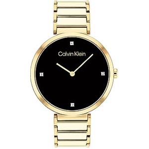 Calvin Klein Orologio Analogico al Quarzo da donna con cinturino in acciaio inossidabile dorato - 25200136