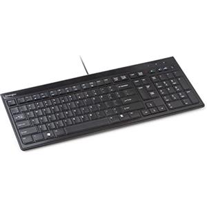 Kensington Tastiera Advance Fit Standard con Profilo Sottile da 19 mm, Layout Italiano QWERTY, Cavo USB da 1.9 m, Nero, K72357IT