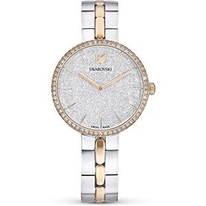 Swarovski Cosmopolitan Orologio, con Pavé di CristalliSwarovski e Bracciale Regolabile, Placcato in Tonalità Oro Rosa, Bianco