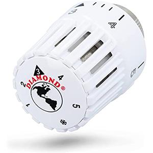 Instalguru DIAMOND®, testa termostatica per radiatore, 400 M30 x 1,5 cm, colore bianco, termostato, 6,5 - 28 °C, valvola termostatica, termostato per radiatore, valvola adattatore, termostato per riscaldamento