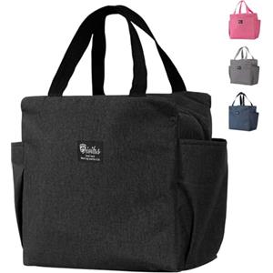 Aiuuee Borsa Termica Porta Pranzo 9L, Borsa Frigo Isoterma Piccola Impermeabile Bambino/Uomo/Donna, Borsa Frigo Pieghevole Portatile per Ufficio/Viaggio/Picnic/Alimenti Mantenere（Nero）