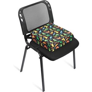 KTCINA Seduta rialzata per bambini, 32 x 32 x 8 cm, con 2 cinture di sicurezza, antiscivolo, in tessuto di poliestere, per bambini, rimovibile, lavabile, rialzo per la seduta, per bambini, colore nero