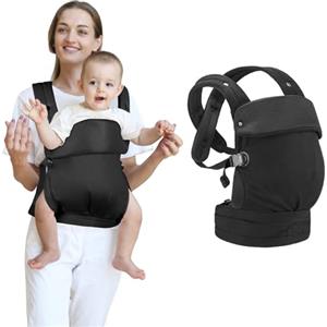 Aolso Marsupio Neonati Ergonomico, Fascia per Neonati Traspirante, Fascia per Marsupio Regolabile, Marsupio Anteriore e Posteriore, Fascia Porta Bebe, Nero