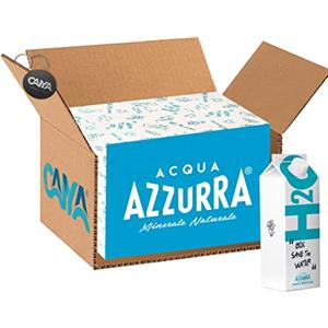 CAIYA 15X Acqua Azzurra H2O Box Save the Water Acqua Minerale Naturale Senza Bollicine in Brick 50cl [CAIYA® BOX da 15 Brick]