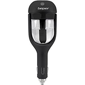 Beper P205DIF100 Diffusore/Umidificatore Auto di Aromi, 25 ml, 1.5-2 W, Inclinabile fino 180°, Sistema di chiusura anti-goccia, Tasto Touch, Nebulizzazione continua o intermittente, Spina 12V, Nero