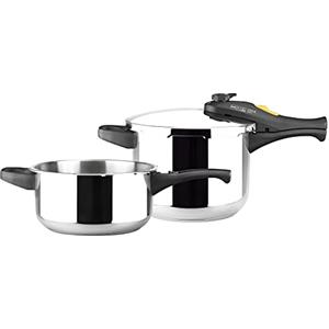 Magefesa Pentola a pressione Magefesa, super veloce e facile da usare, in acciaio inox 18/10, adatta a tutti i piani cottura, compresi quelli a induzione. (3L + 6L)
