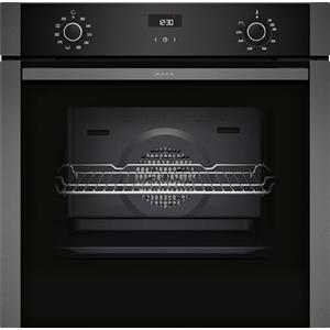 NEFF B1ACE2AG3, N 50, forno da incasso, 60 x 60 cm, Made in Germany, porta a scomparsa, display LCD, Easy Clean Hydrolyse, autopulente Soft Close e Opening, grigio grafite