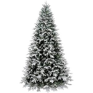 Giulia Grillo Albero di Natale Innevato 210 cm - 3611 Rami Super Folti, Real-Touch PE/PVC, Apertura a Ombrello, Resistente alla Fiamma, Bianco